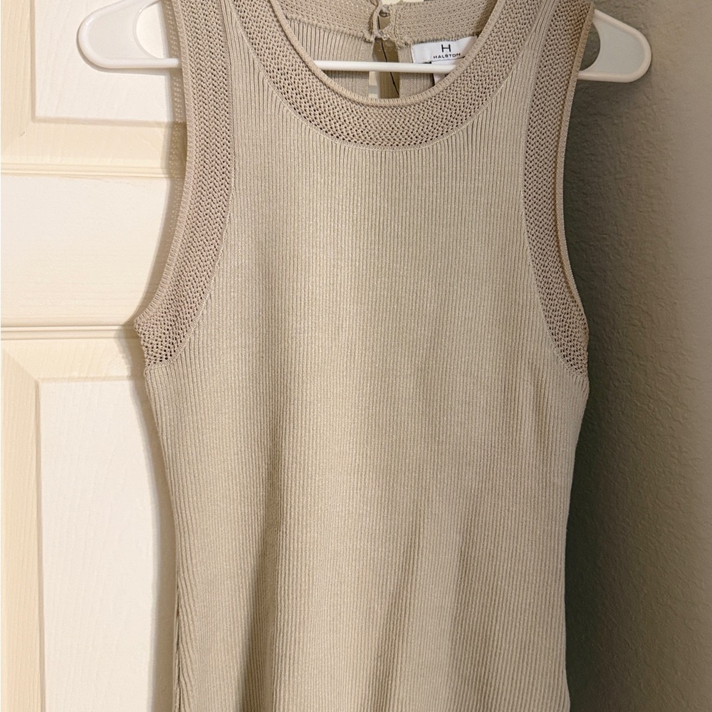 Halston Heritage Light Beige Knit Top